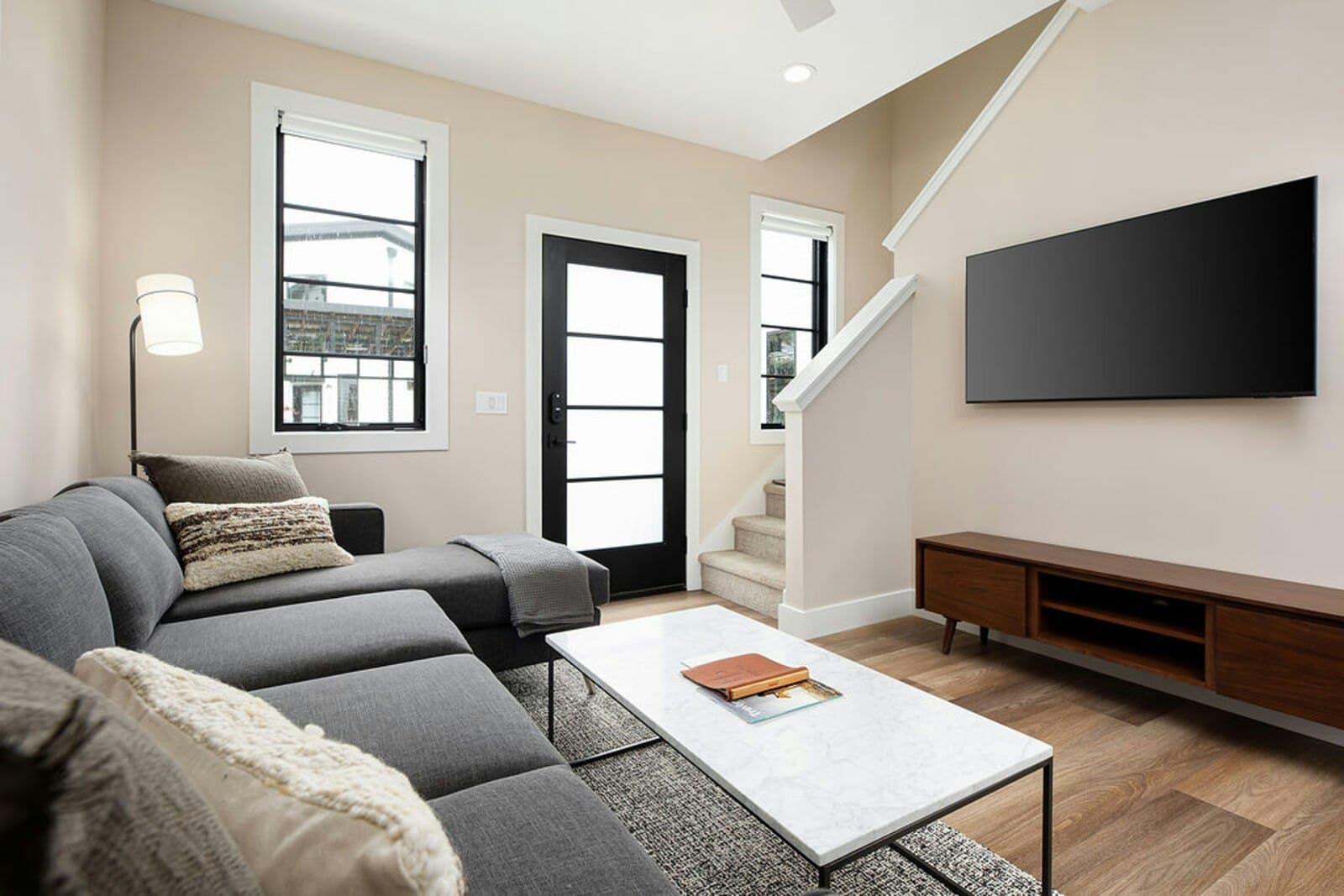 Townhome living room toward the entry
